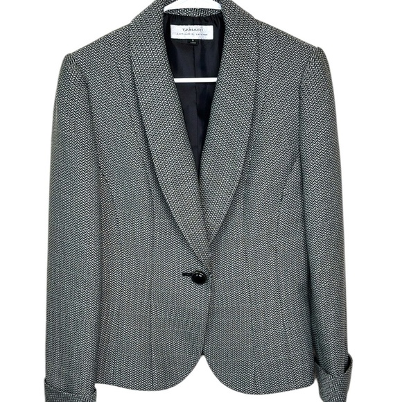 Tahari Black Ivory Women’s Blazer Lady Jacket Size 8 - Picture 1 of 17